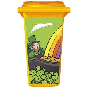 Leprechaun With A Pot Of Gold Wheelie Bin Sticker Panel